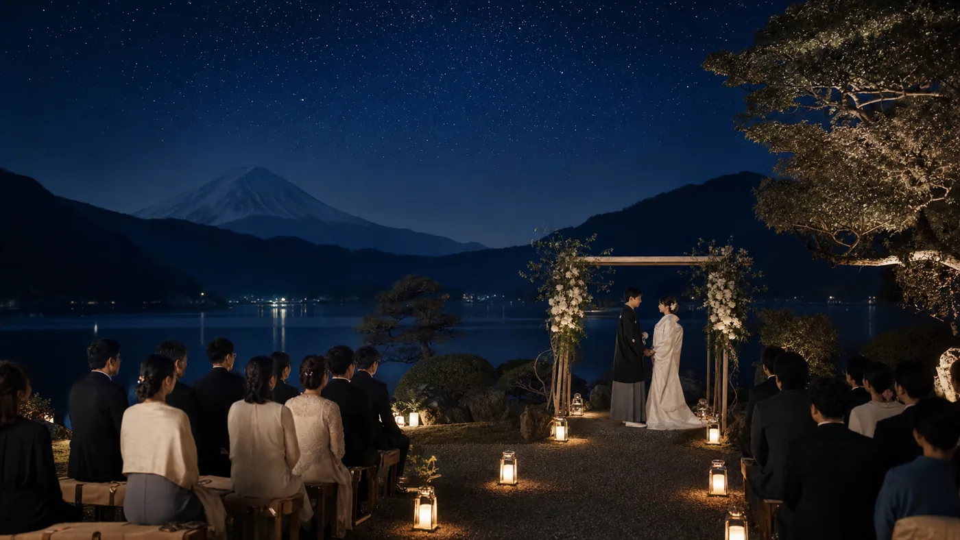 星降る日本庭園の結婚式サンプル
