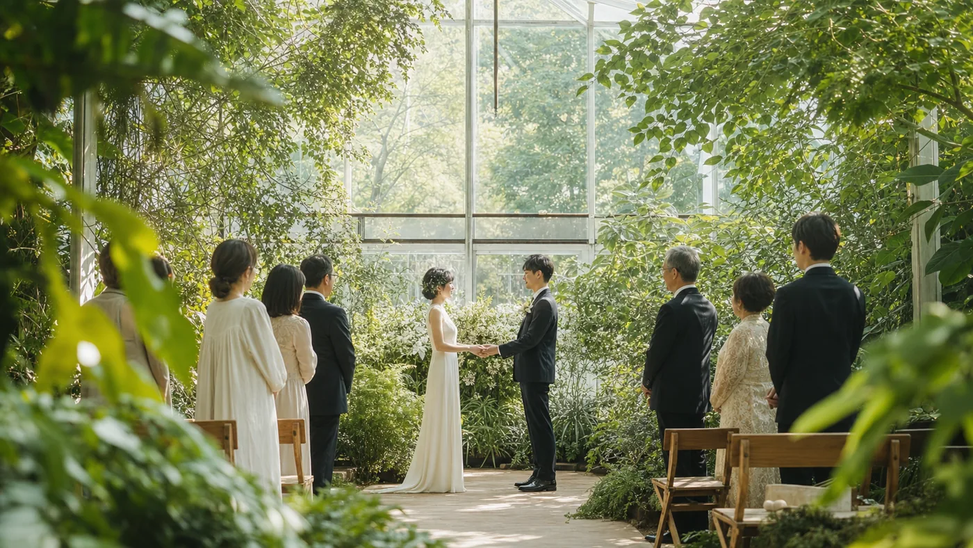 植物温室のウェディングサンプル