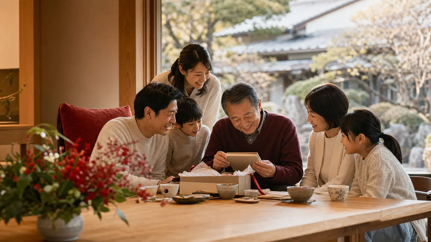 三世代で祝う還暦の家族会サンプル