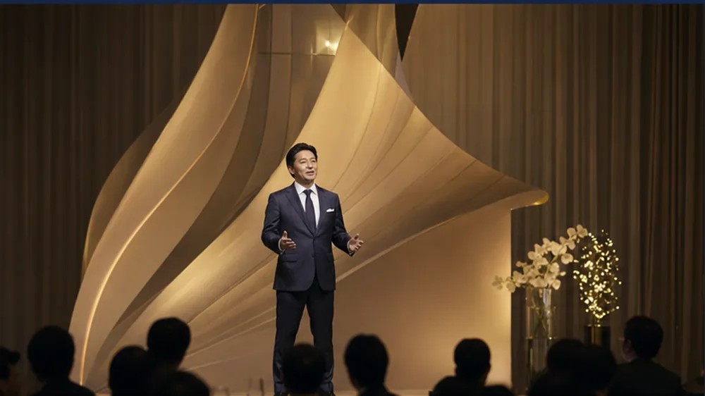 企業10周年記念の会場写真（架空写真）
