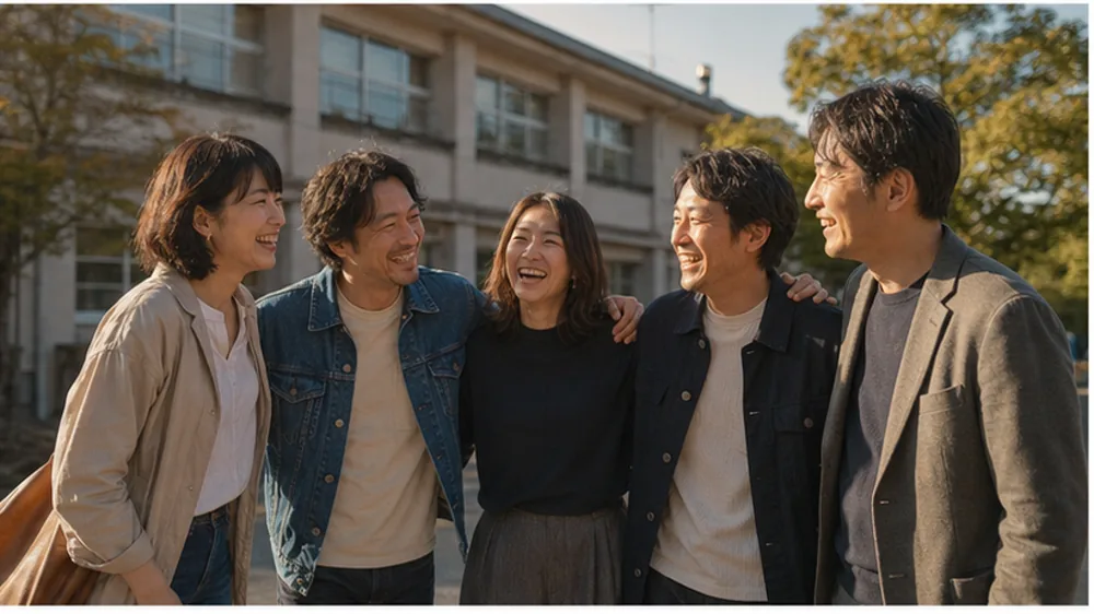 同窓会 — 大切な人たちとの記念写真（架空写真）