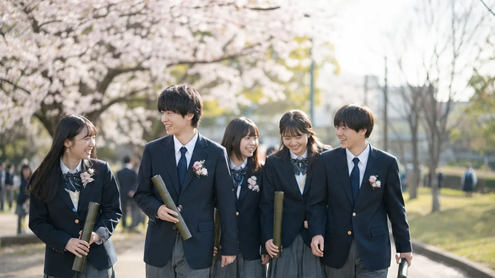 卒業・送別会の会場写真（架空写真）