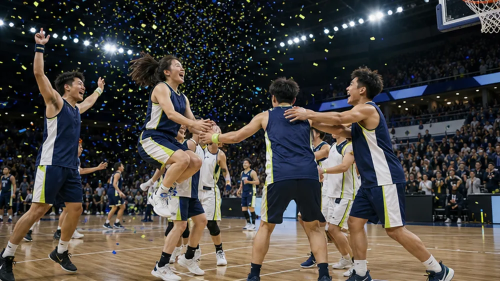 スポーツチーム祝勝会の会場写真（架空写真）